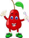 Funny Red Water Apple Cartoon