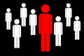 People icons set isolated on black background Royalty Free Stock Photo