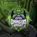 Dragon knight mascot logo design Royalty Free Stock Photo