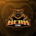 Bear sport mascot logo design