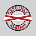 Vector Stamp for Original logo with text Alabama and Tying in the middle with States Flag.