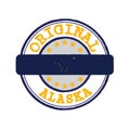 Vector Stamp for Original logo with text Alaska and Tying in the middle with States Flag.