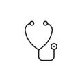 Stethoscope line icon, medical vector sign or logo Royalty Free Stock Photo