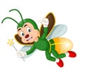 Funny Green Fireflies Cartoon