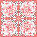 Seamless roses backgorund. Abstract leaves. Vector pattern EPS 10. Royalty Free Stock Photo