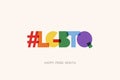 LGBT Pride Month illustration with typography text in rainbow color. Poster, card, banner and background. Vector illustration - Ve