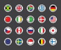 Set of flat icon flags