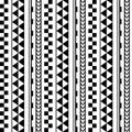 Vector ethnic seamless geometric simple pattern in maori tattoo style. Royalty Free Stock Photo