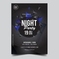 Electro Party Flyer, Template or Banner with abstract geometrical background. - Vector Royalty Free Stock Photo