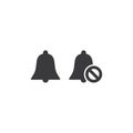 Bell sound simple black vector icon set.