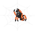 Funny Black Orange Spider Cartoon Royalty Free Stock Photo