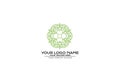 Green flower mandala logo design