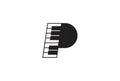 Vector illustration of piano music logo Royalty Free Stock Photo