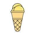Yellow ice cream illustration vector graphic design in good quality Royalty Free Stock Photo