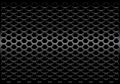 Abstract black metallic hexagon mesh pattern design modern futuristic background vector Royalty Free Stock Photo