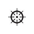 Ship steering logo design inspiration vector template Royalty Free Stock Photo