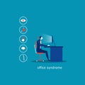 Business man sit on chair office Syndrome infographic