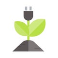 Plant energy icon. Flat illustration colored vector isolated icons of Eco Clean Green Energy for web
