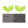 Organic cultivation plant tree icon. Flat illustration colored vector isolated icons of Eco Clean Green Energy for web