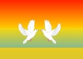 Two white doves in love vector illustration Royalty Free Stock Photo