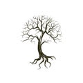 Dead tree  illustration, dry and molting tree sketch rough and hand drawing style Royalty Free Stock Photo
