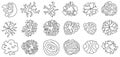 Set of trees top view for landscape design. View from above. Vector graphic. Royalty Free Stock Photo
