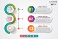 Business infographics three steps modern creative step by step can illustrate a strategy, workflow or team work.Timeline