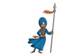 Illustration of Punjabi Nihang Sardar Royalty Free Stock Photo