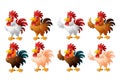 Cartoon funny rooster collection set