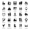 Beauty, Makeup and Fashion Solid Icons Pack