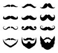 Set of mustache.Men beard collection