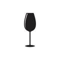 Black wine glass for bar or cafe black and white illustrations logo symbol silhouette Royalty Free Stock Photo