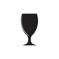 Black wine glass for bar or cafe black and white illustrations logo symbol silhouette Royalty Free Stock Photo