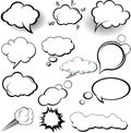 Comic and cartoon style mushroom cloud layer dialog