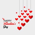 Stylish Hanging Hearts Background Valentines Day