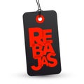 Rebajas, Discounts Spanish text, Sale vector label emblem.