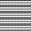 Vector ethnic geometric seamless pattern in maori tattoo style. Horizontal pattern. Royalty Free Stock Photo