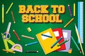 Stationery Colorful for Back To School Vector Illustration Background