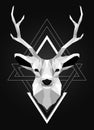 Polygonal low poly deer design Royalty Free Stock Photo