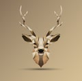 Polygonal low poly deer design Royalty Free Stock Photo