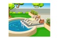 Cool Back Yard Cartoon Royalty Free Stock Photo