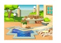 Cool Terrace Cartoon Royalty Free Stock Photo