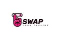 Illustration of swap hand icon logo design