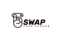 Illustration of swap hand icon logo design