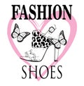 Fashion shoes style for t-shirt slogan