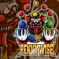 Pennywise clown mascot logo