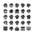 Cloud Computing, Cloud Storage and Databases Solid Icons Royalty Free Stock Photo