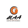 Fist vector logo. Martial arts logo. Martial arts academy emblem