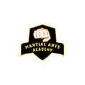 Fist vector logo. Martial arts logo. Martial arts academy emblem