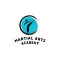 Fist vector logo. Martial arts logo. Martial arts academy emblem